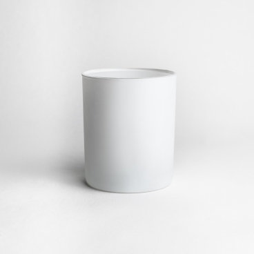 9cl Matte White Candle Glass