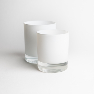 Gloss White Candle Glass